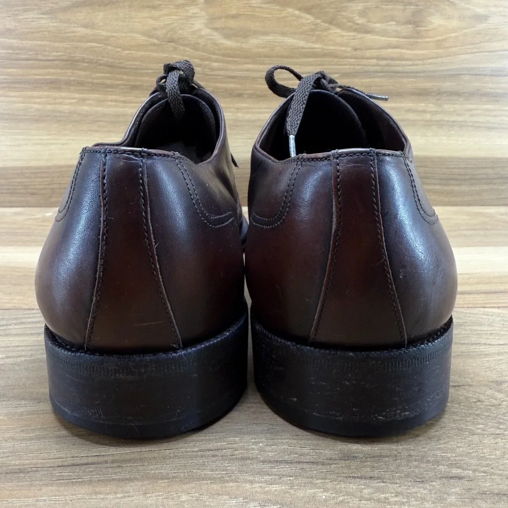 Salvatore Ferragamo‎ Mens 8 EE Brown Leather Cap Toe Dress Shoes